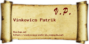 Vinkovics Patrik névjegykártya